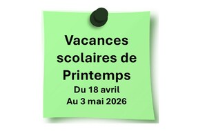 VACANCES SCOLAIRES DE PRINTEMPS